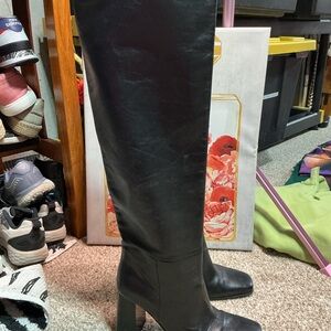 Zara Elegant Black Over the Knee Boots